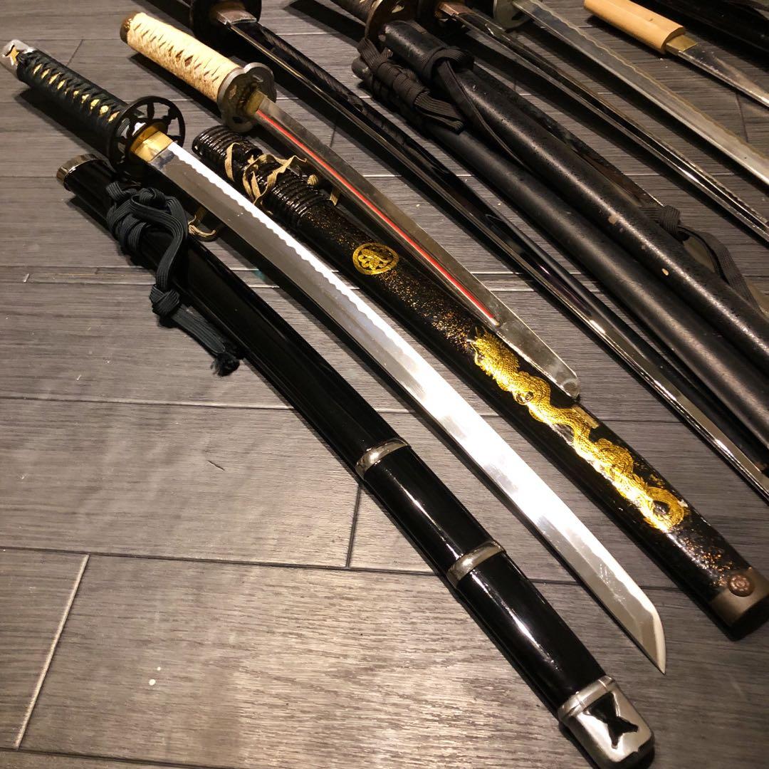 模造刀　大小7本セット　太刀　脇差　骨董品　模擬刀まとめ　鞘なし品あり　刀身