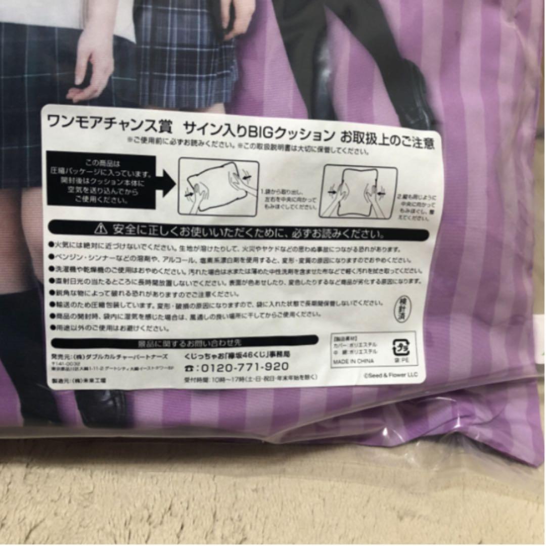 サイン入りBIGクッション「欅坂46くじ ワンモアチャンス賞キャンペーン