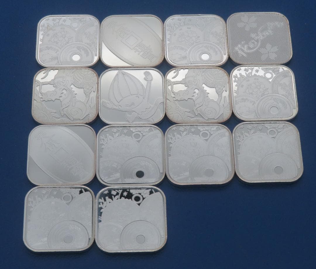 1053.純銀メダル銘純銀メダル14枚まとめ60.90g銀メダルミントだし