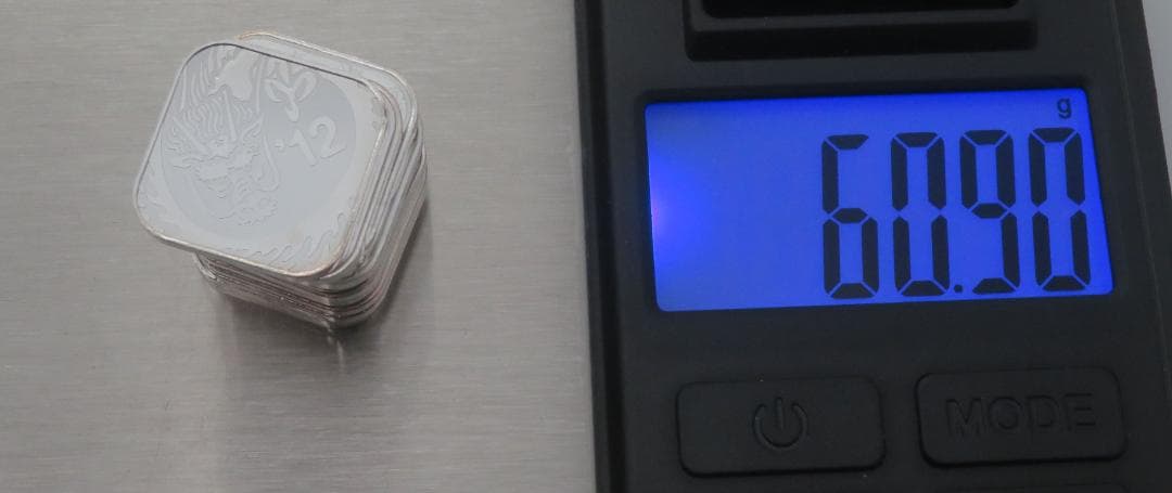 1053.純銀メダル銘純銀メダル14枚まとめ60.90g銀メダルミントだし