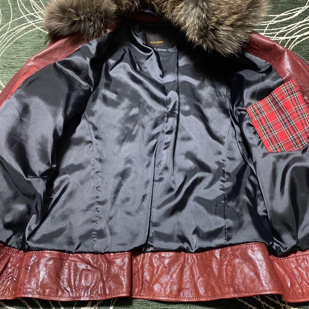 Tete homme goat leather fur jacket メンズ