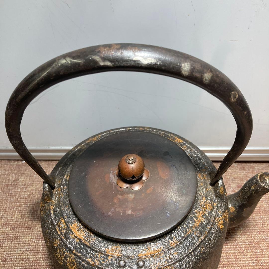 龍文堂富士図銀象嵌入り鉄瓶