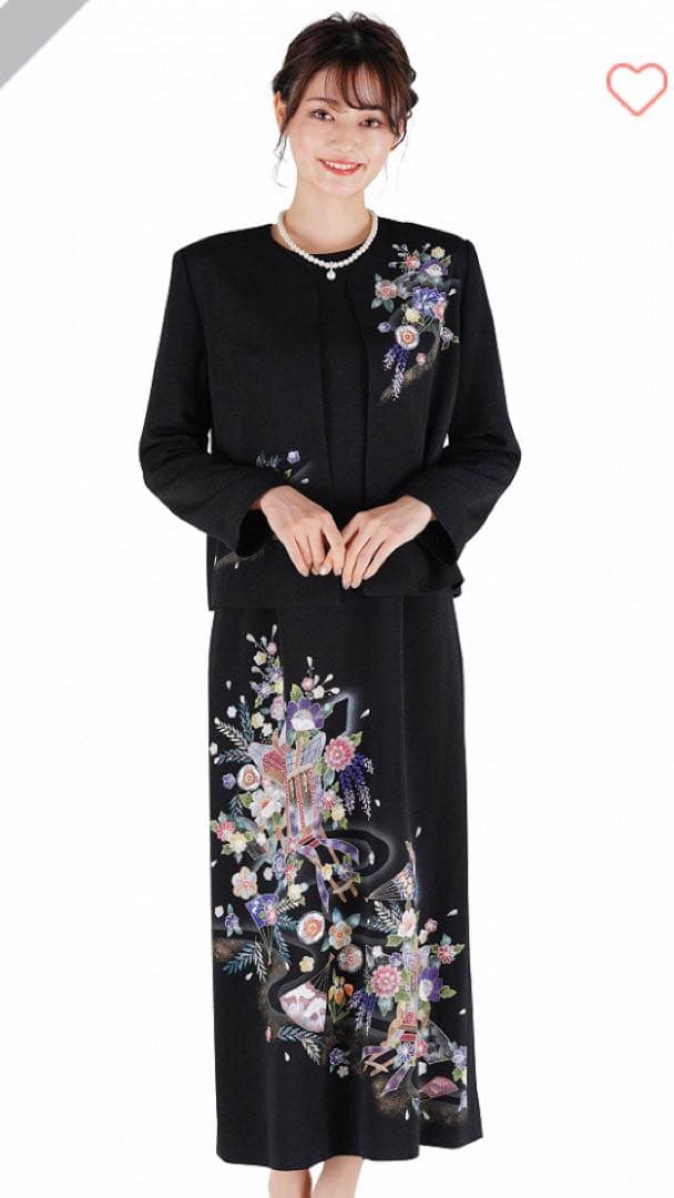 縮緬工房 セットアップ　留袖風ワンピース　ジャケット　ちりめんサイズ11 縮緬工房 セットアップ 留袖風ワンピース ジャケット ちりめんサイズL