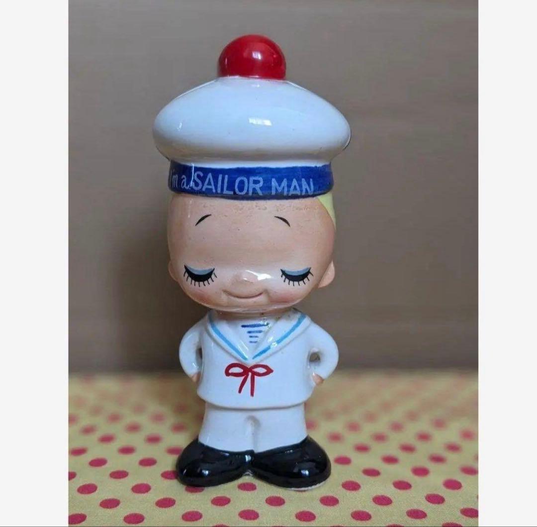 貴重レア内藤ルネ 水兵置物陶器昭和レトロRUNE ヴィンテージアンティー