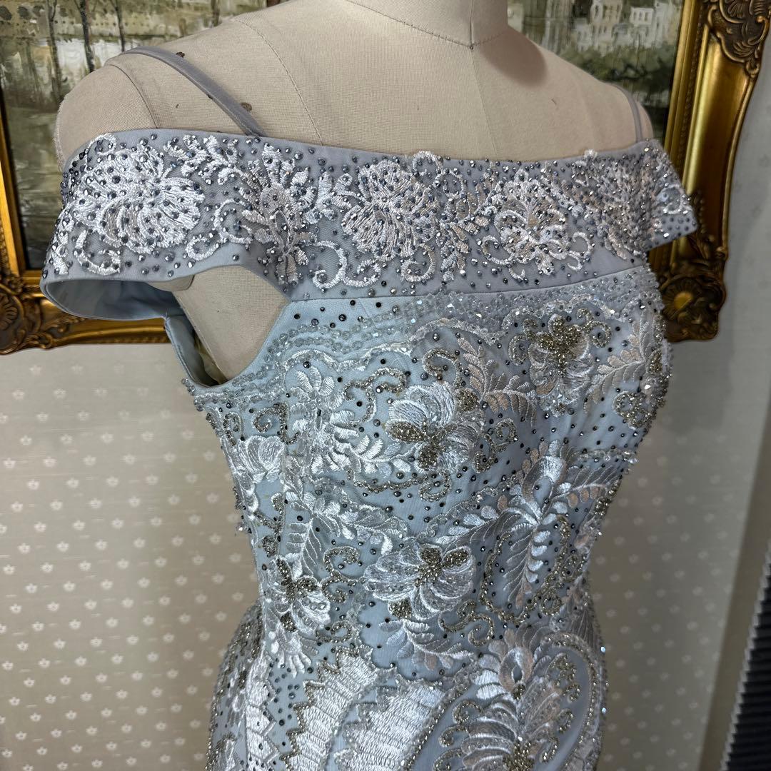 ★要プロフ確認★あなばら いづみ様 ライトブルー オフショルダー刺繍ドレス