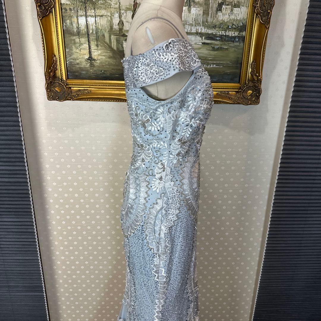 ★要プロフ確認★あなばら いづみ様 ライトブルー オフショルダー刺繍ドレス