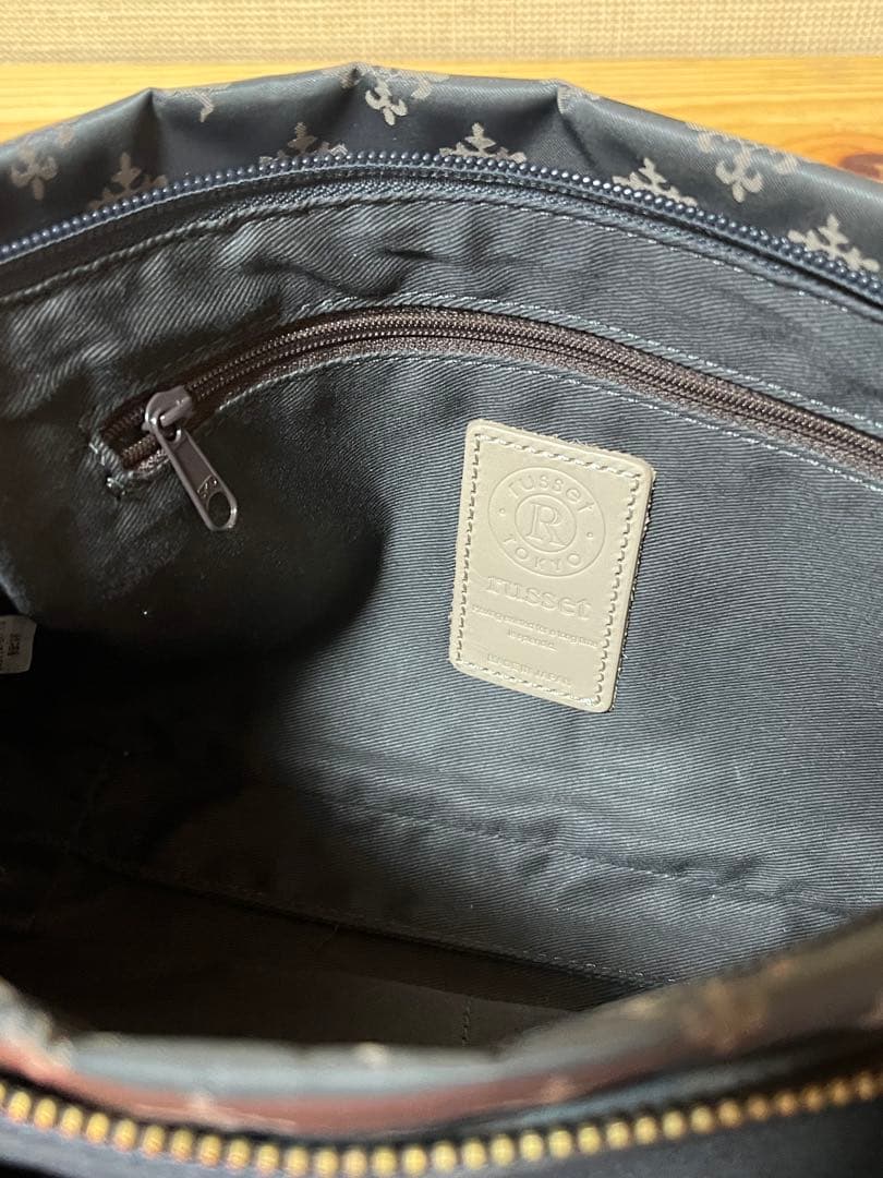 a340/極美品★russet グレー/ピンク ショルダーバッグ