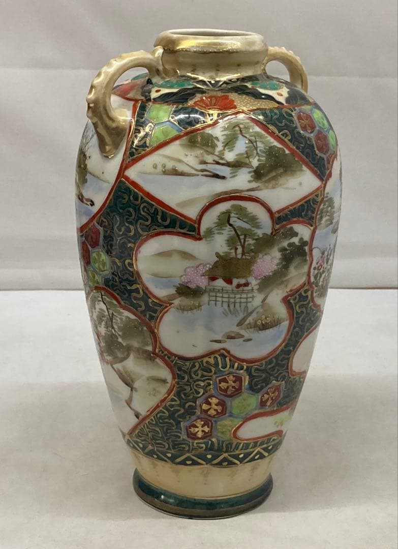 B387s 「名所美人図 花生」ノリタケ　明治時代　輸出　スパイダーマーク