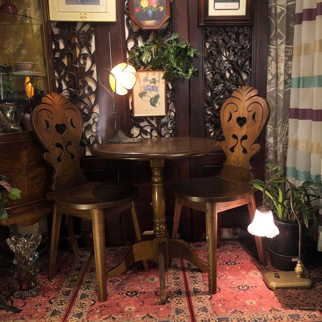 ８０年代　ブリティッシュアンティークST スピンドルコンパクト　ラウンドテーブル