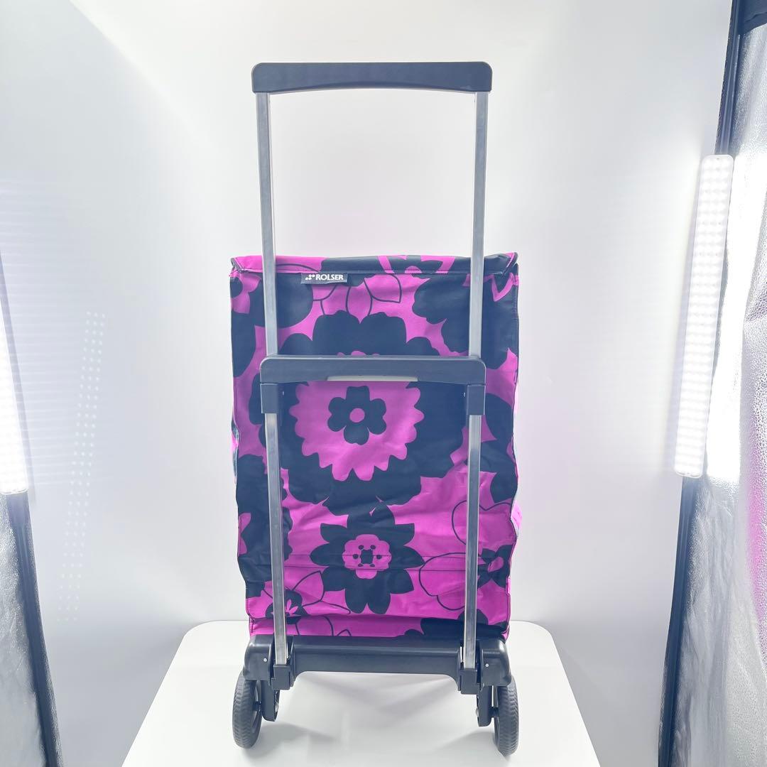 美品 ROLSER ロルサー 伸縮 ショッピングカート 花柄 2輪 - メルカリ