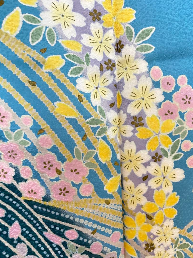 D12 訪問着 京友禅の巨匠 頼田勉 胡蝶蘭 金通し 正絹 着物 袷 極美品