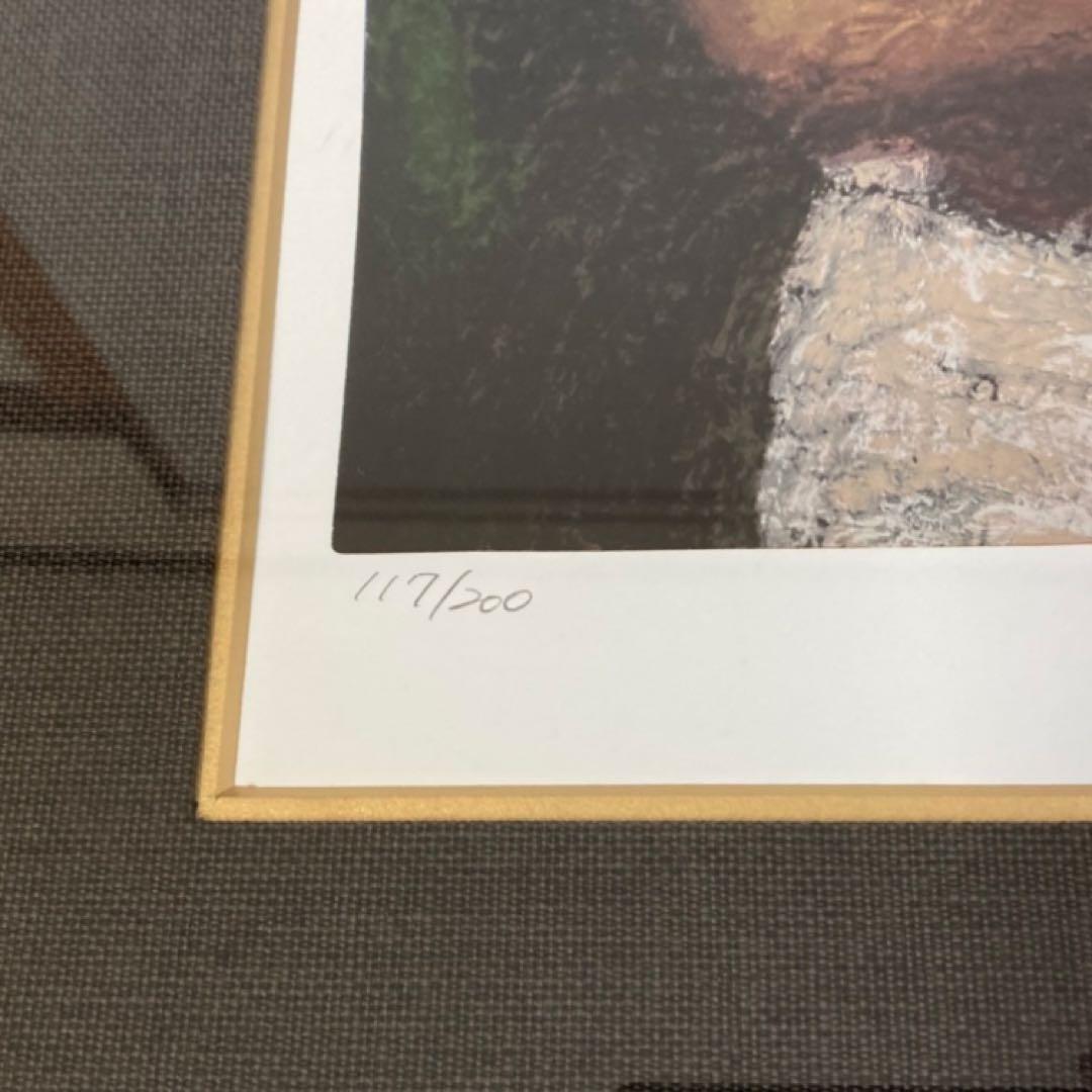 福山小夜 「高倉健の世界」版画 黄金の服 シルクスクリーン 大型 額装