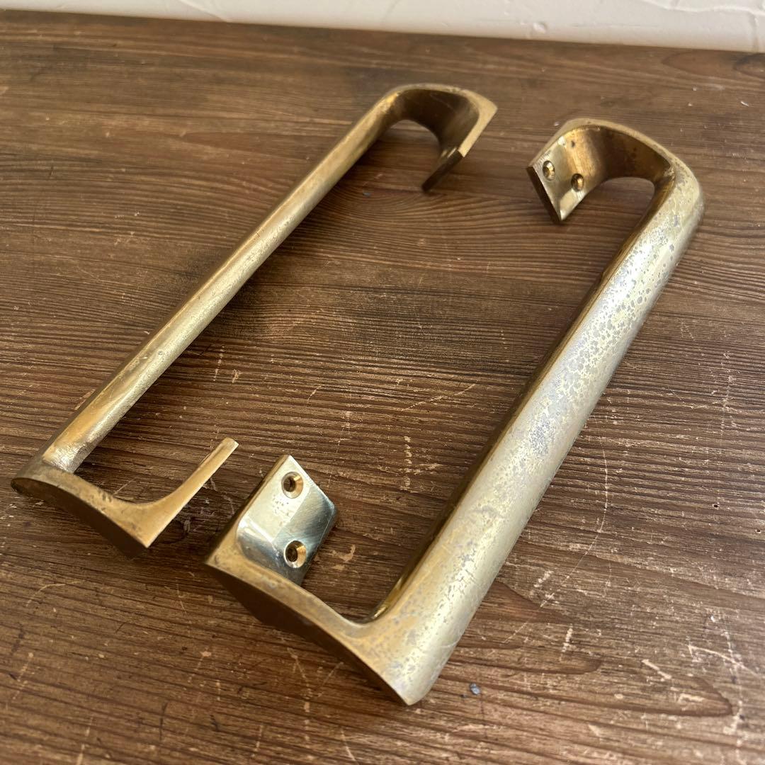 英国アンティーク　真鍮製ドアハンドル　2本ペア 英国アンティーク 真鍮製ドアハンドル 2本ペア