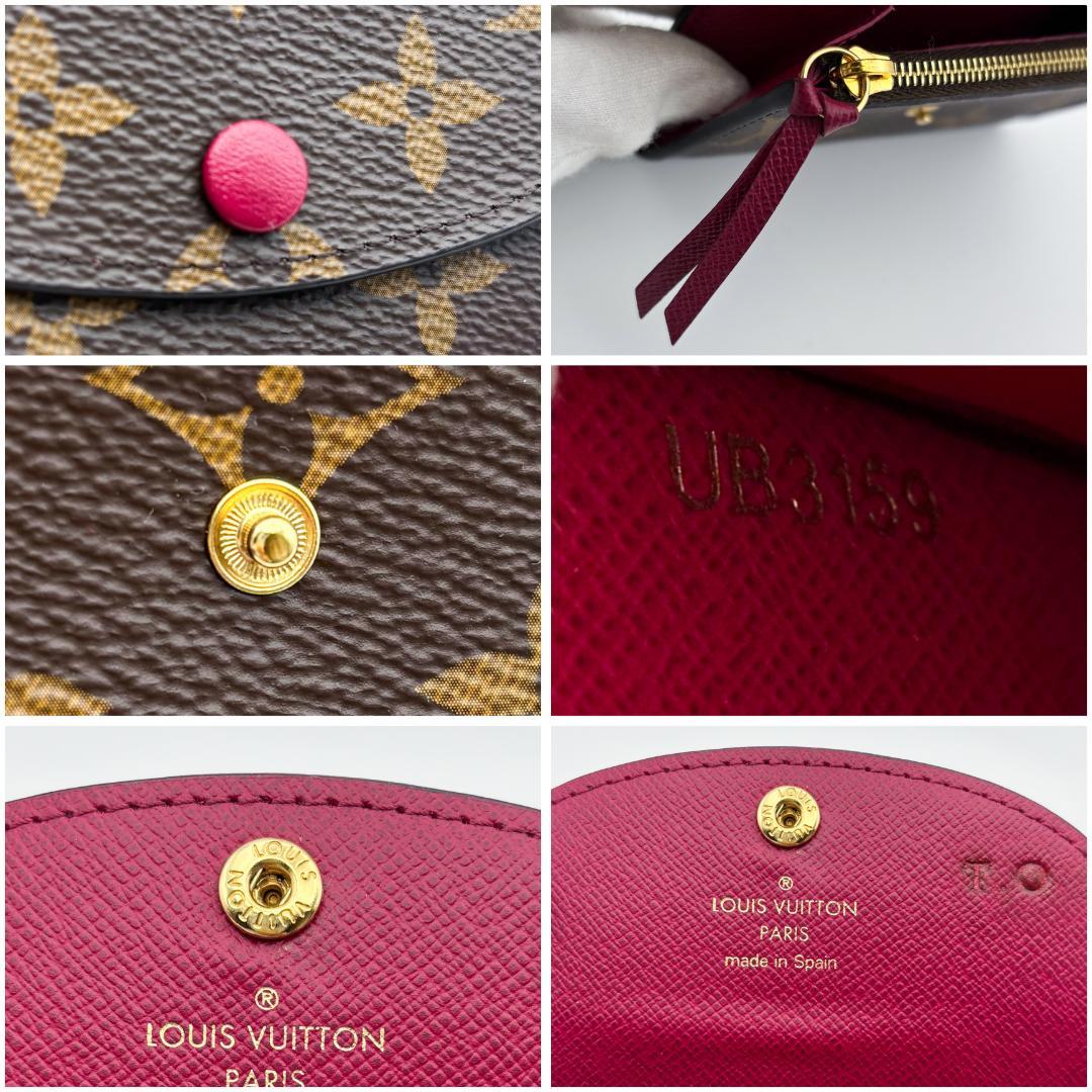 極美品】ルイヴィトン ポルトモネロザリ モノグラム 折り財布 フューシャ