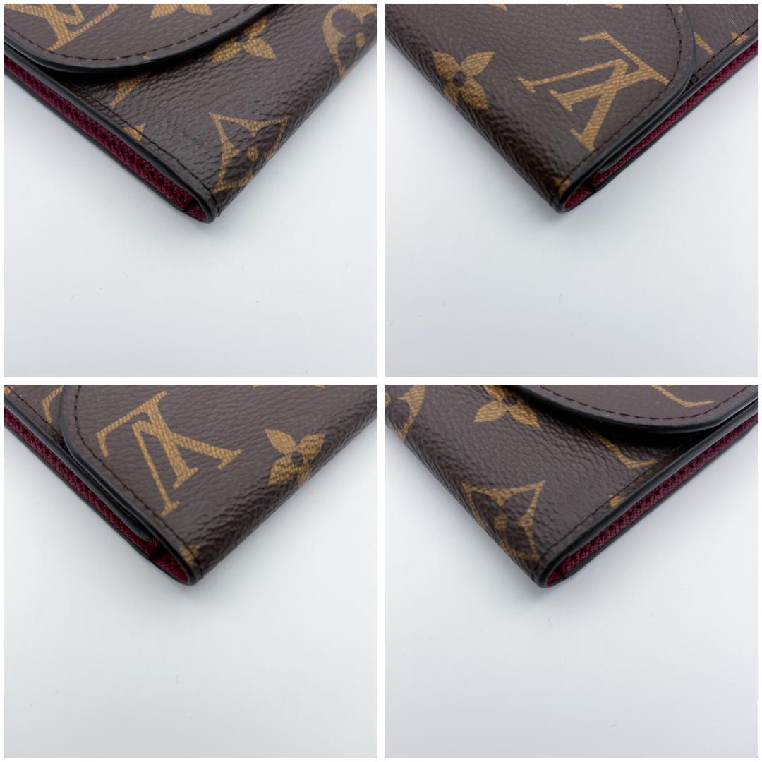 極美品】ルイヴィトン ポルトモネロザリ モノグラム 折り財布 フューシャ