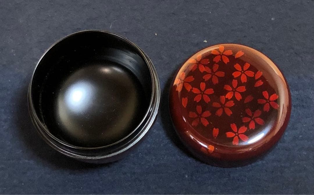 《R》茶道具 夜桜蒔絵 中棗 中村湖彩 共箱 元箱　260116き4