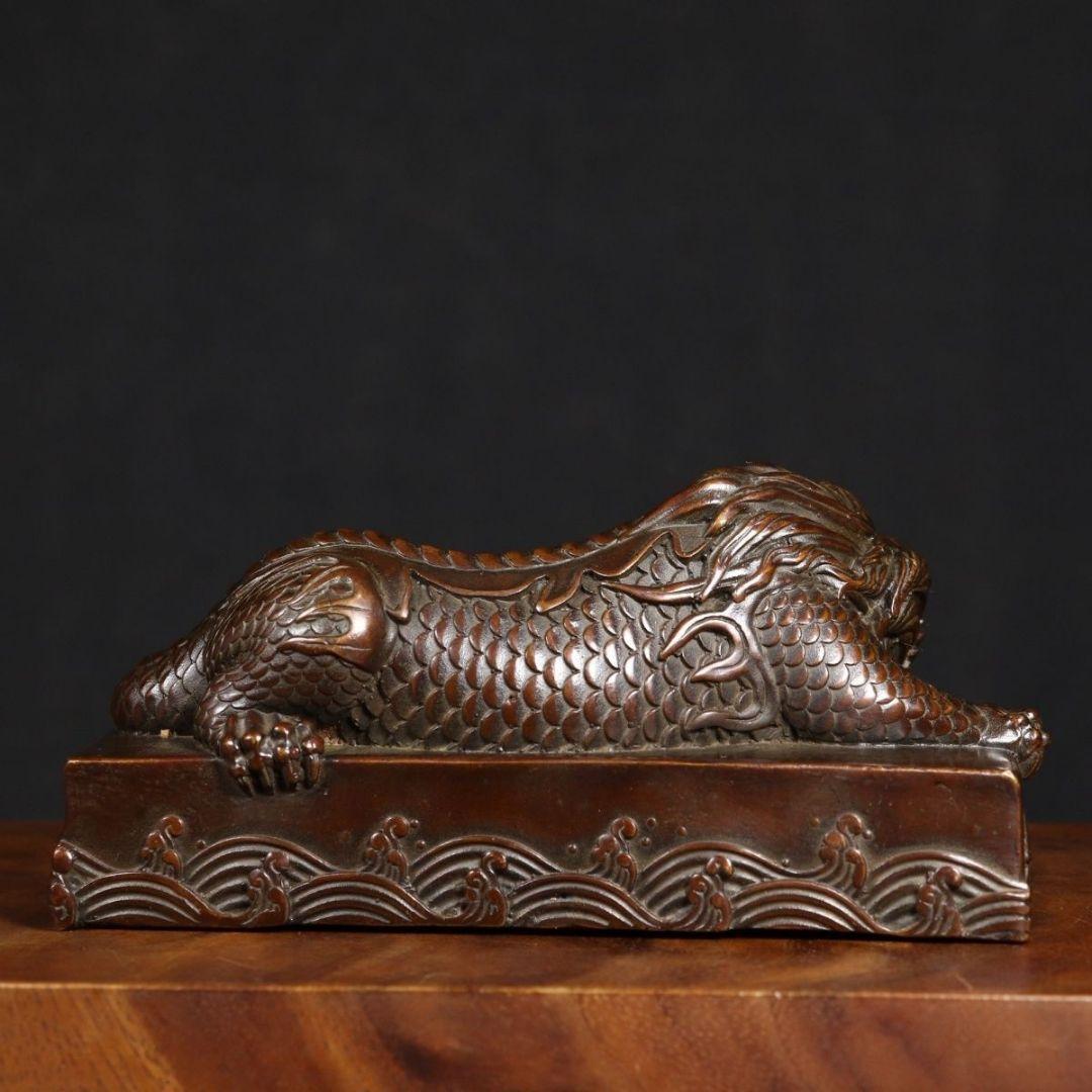 銅製 神獣 水獣 吸水竜王 鎮宅 辟邪 開運 風水 招財 置物 工芸品