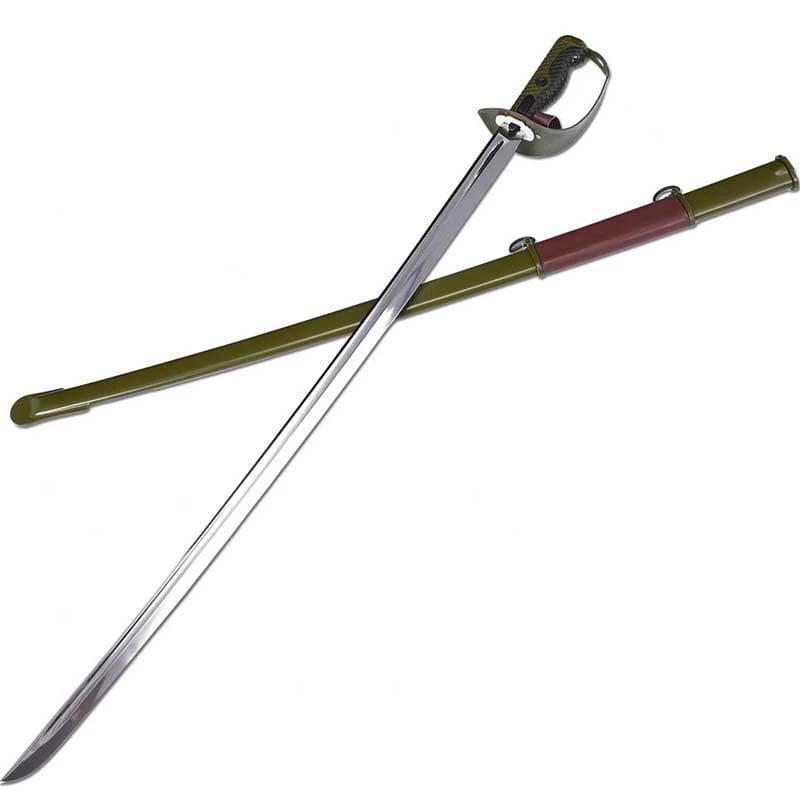 65式軍緑鞘金 日本刀 模造刀 居合刀 武士道 武蔵 鑑賞用 手鍛造打