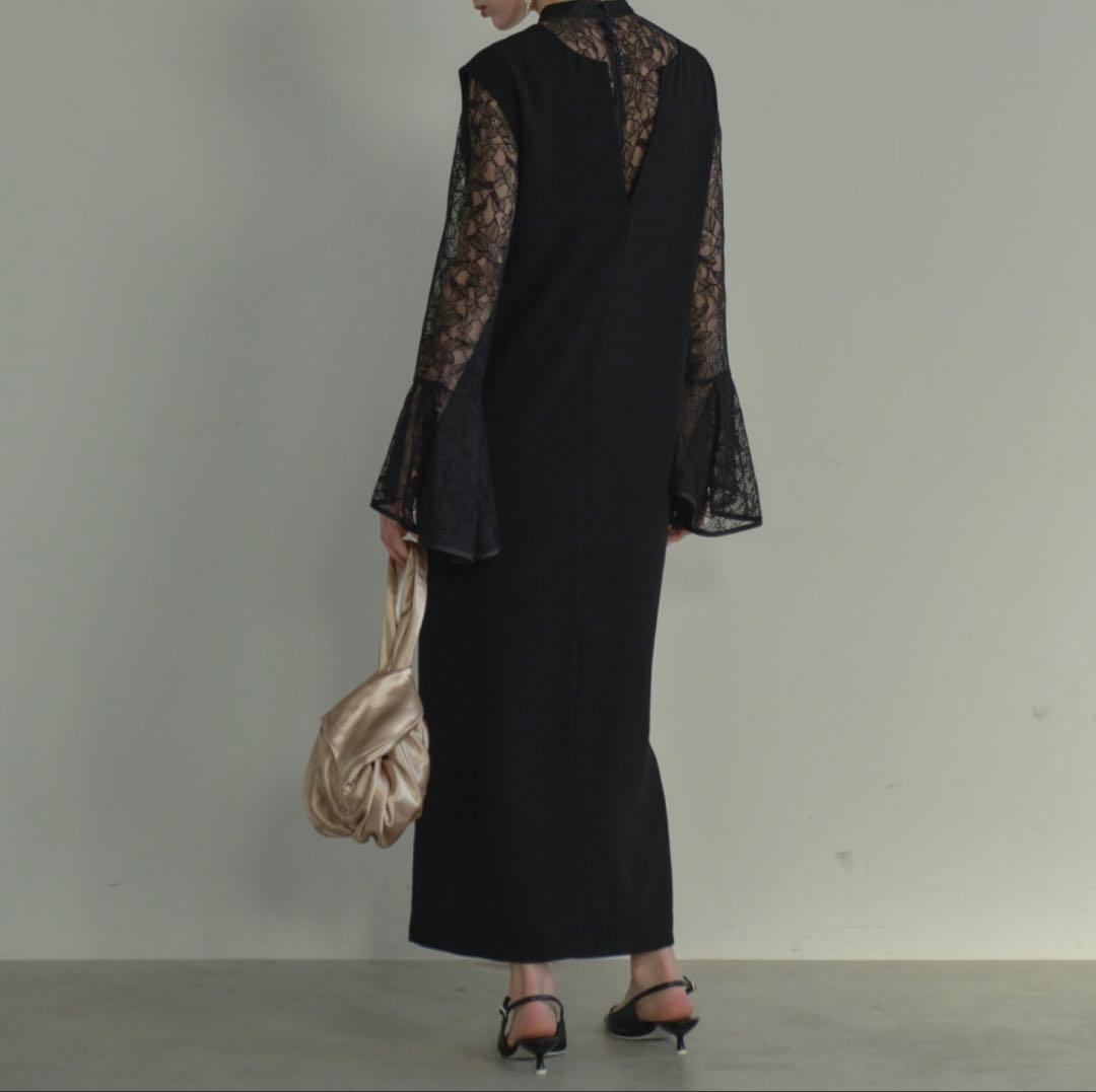 お正月限定価格‼️ANDRESD 【新品未使用】ベルスリーブスリットドレス M