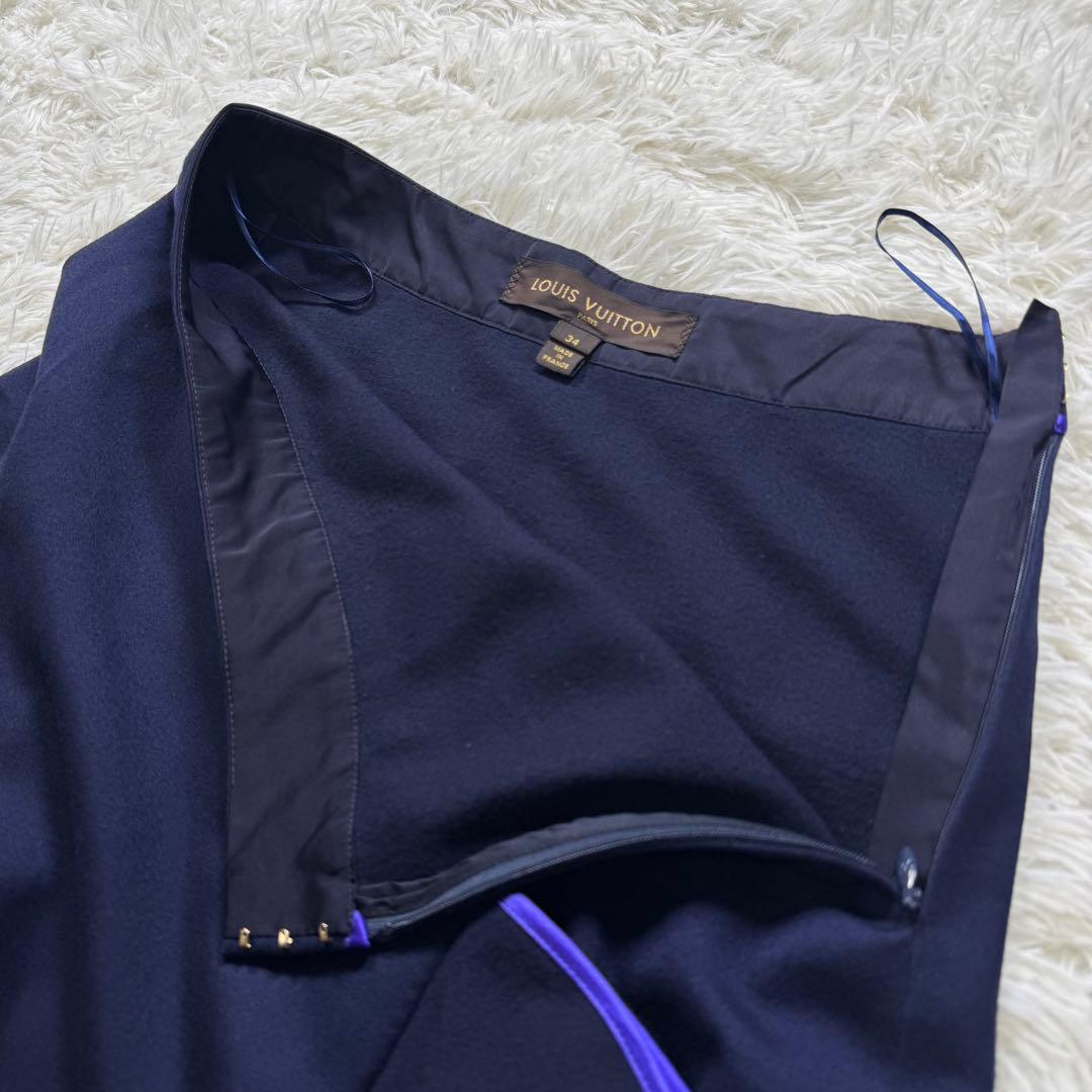 美品/希少✨ルイヴィトン スカート　フレア　ネイビー　34