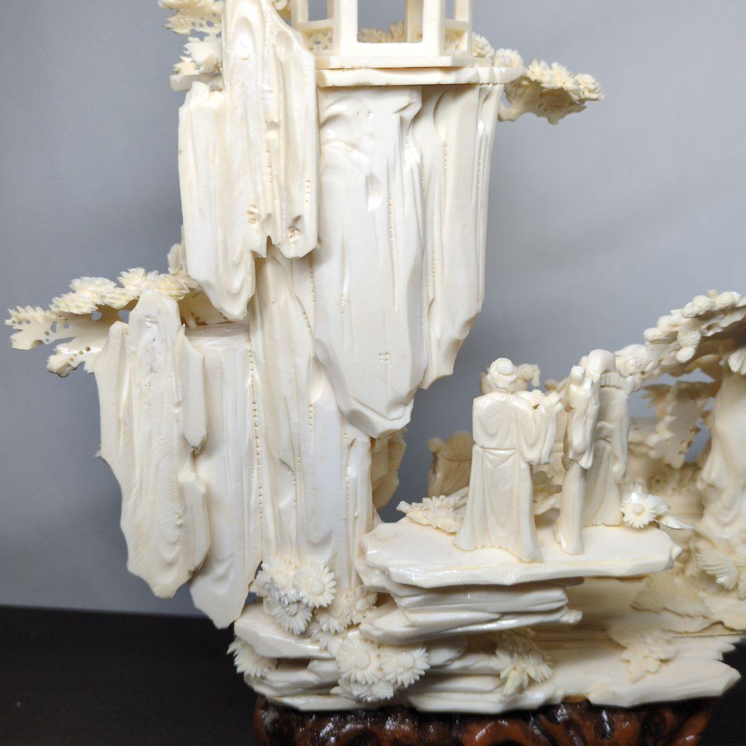 中国美術 八仙 桃源郷 細密彫刻 置物 高さ約42cm - メルカリ