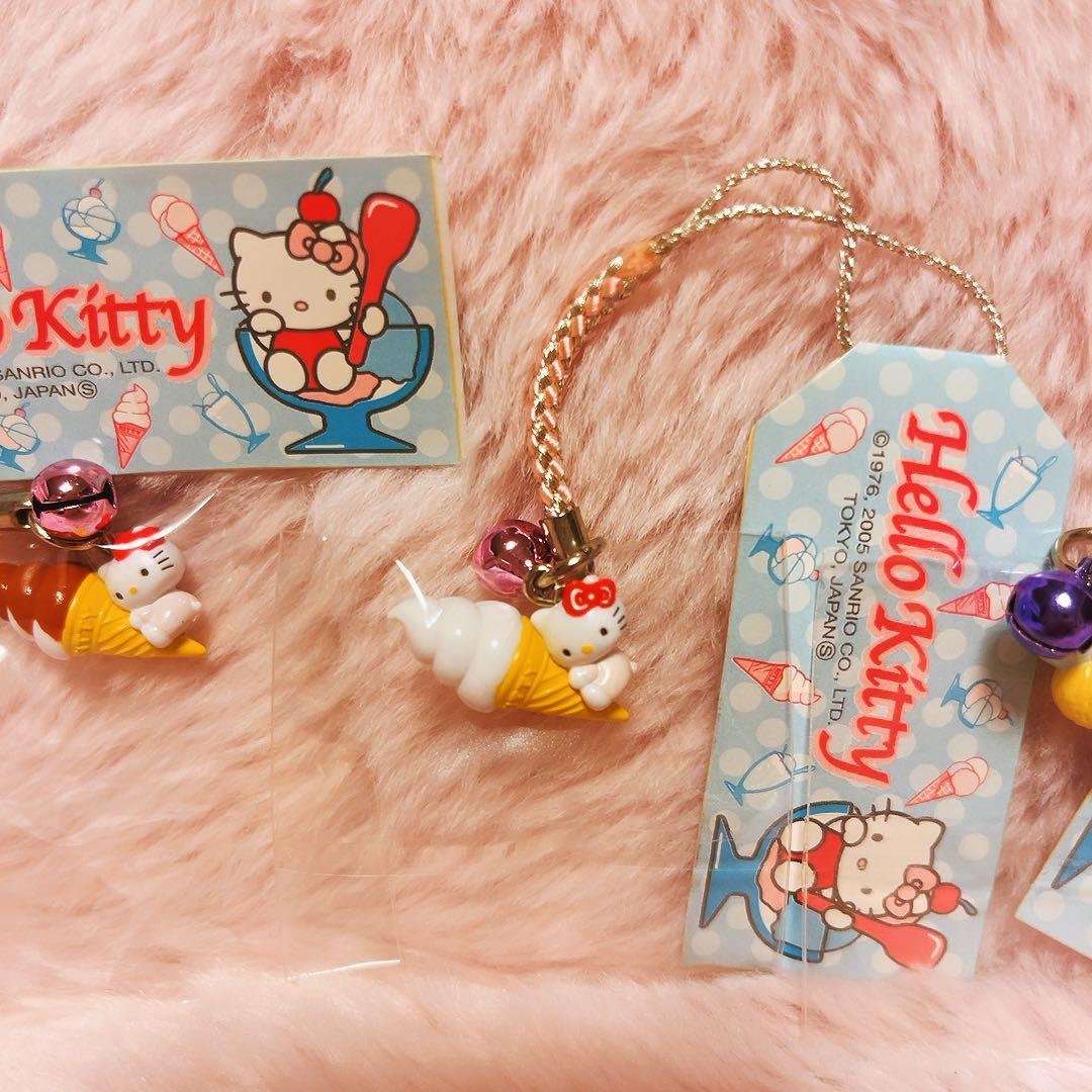 希少レア　ハローキティ　根付け　スイーツ　ソフトクリーム　パフェ　2005