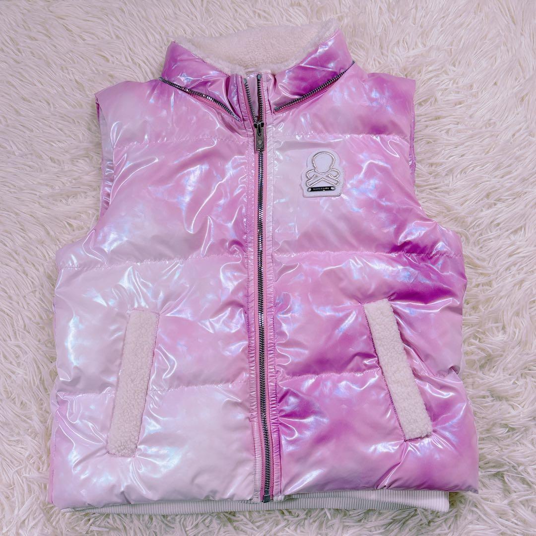 【サイズ36⭐️美品】マークアンドロナ　グラデーションホログラム中綿ベスト　ゴルフ