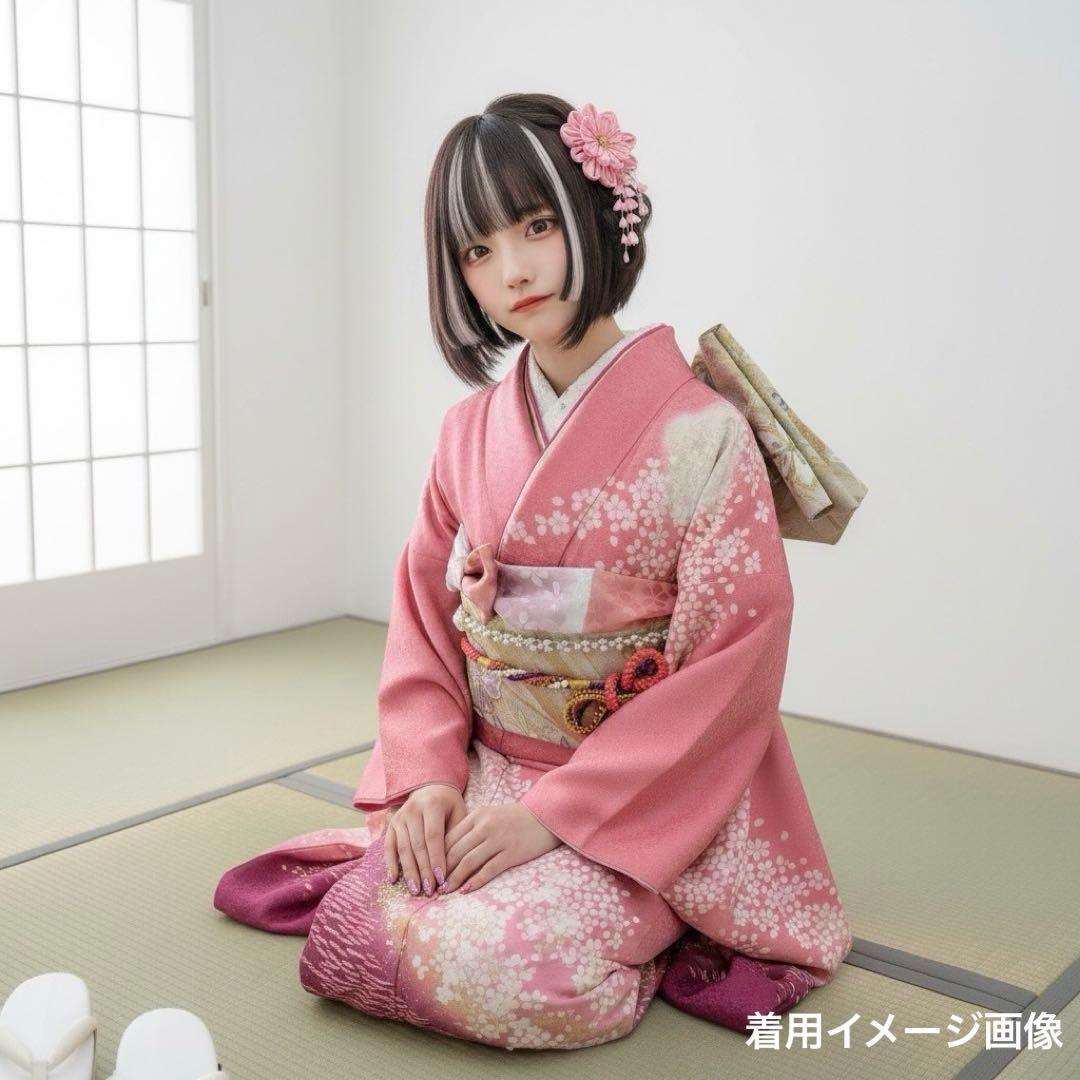 逸品 振袖7点フルセット 京都きもの友禅 桜尽くし 正絹　成人式　結婚式 逸品 振袖7点フルセット 京都きもの友禅 桜尽くし 正絹 成人式 結婚式