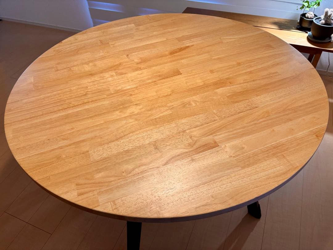 かなでもの THE CAFE TABLE ラバーウッド Natural 100φ