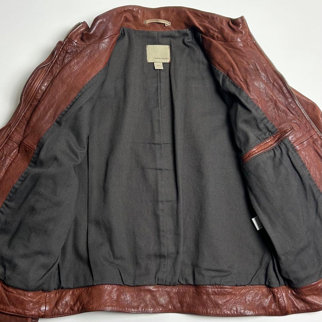 00s【美品】バナナリパブリック/レザージャケット/ライダース/OLD GAP