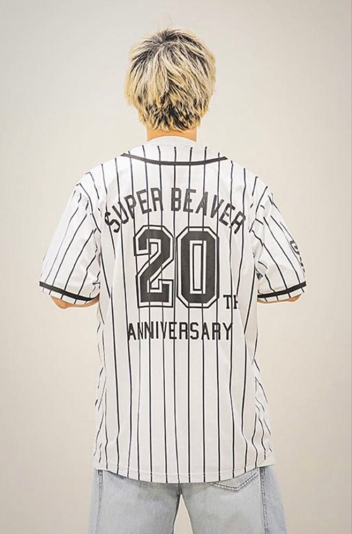 SUPER BEAVER ベースボールシャツ ストライプ Lサイズ