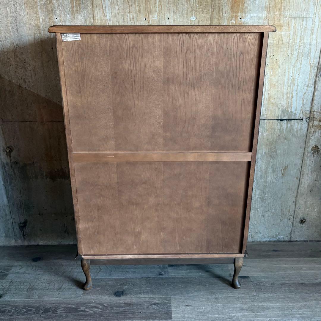 旭川家具 勇峰工芸 猫脚キャビネット 飾り棚 ギャラリーボード 道産