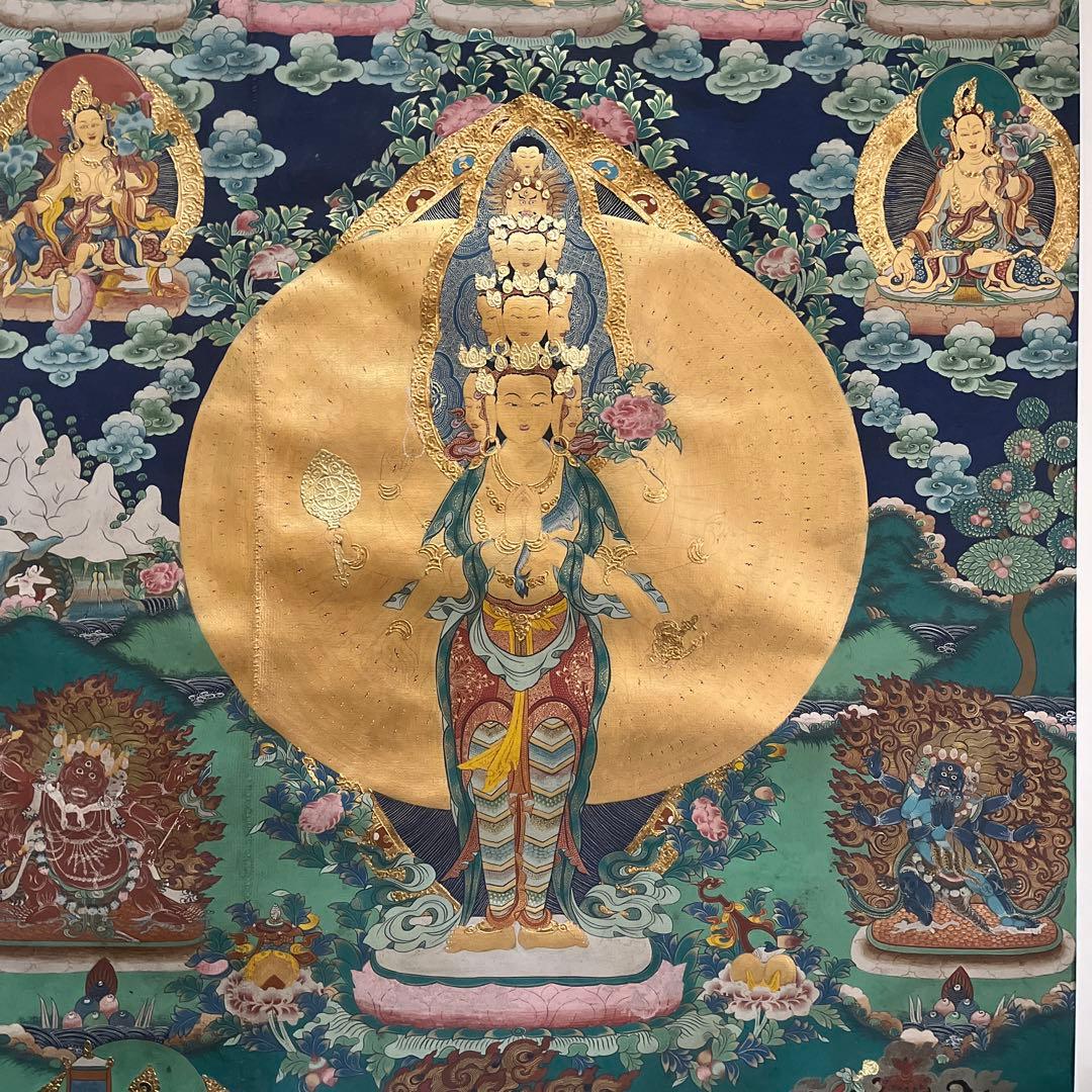 観音菩薩 金箔 絵画 73cm x 106cm（額サイズ）