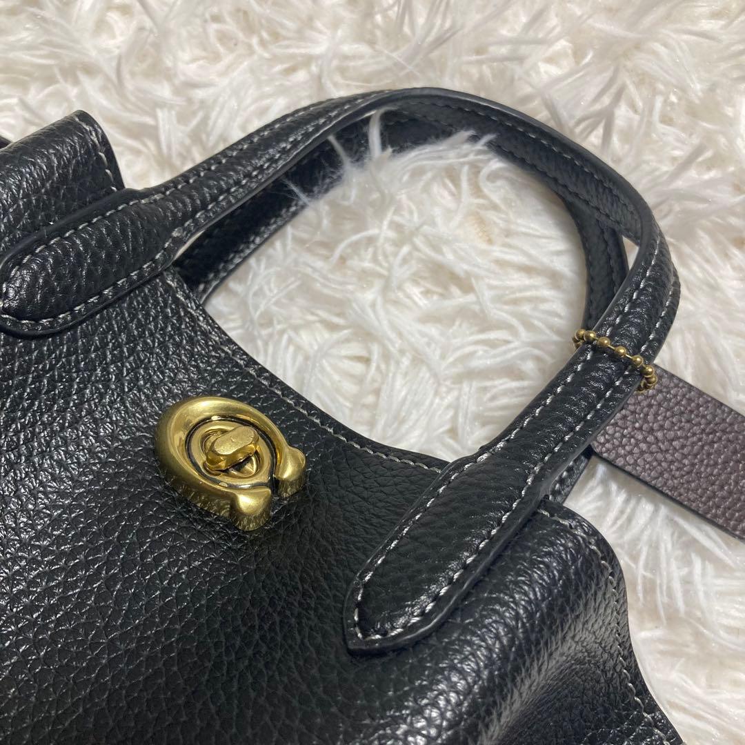 未使用級　現行　コーチ　ショルダーバッグ　ウィロウ トート バッグ 18　黒