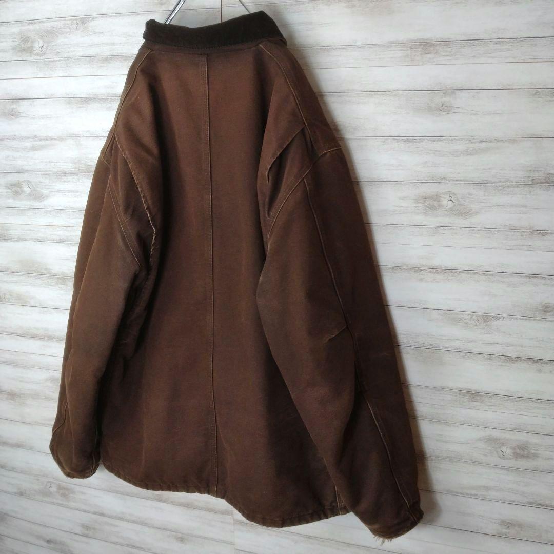 メンズ☆カーハート　トラディショナルジャケット　USA製　XL　レザーパッチ人気