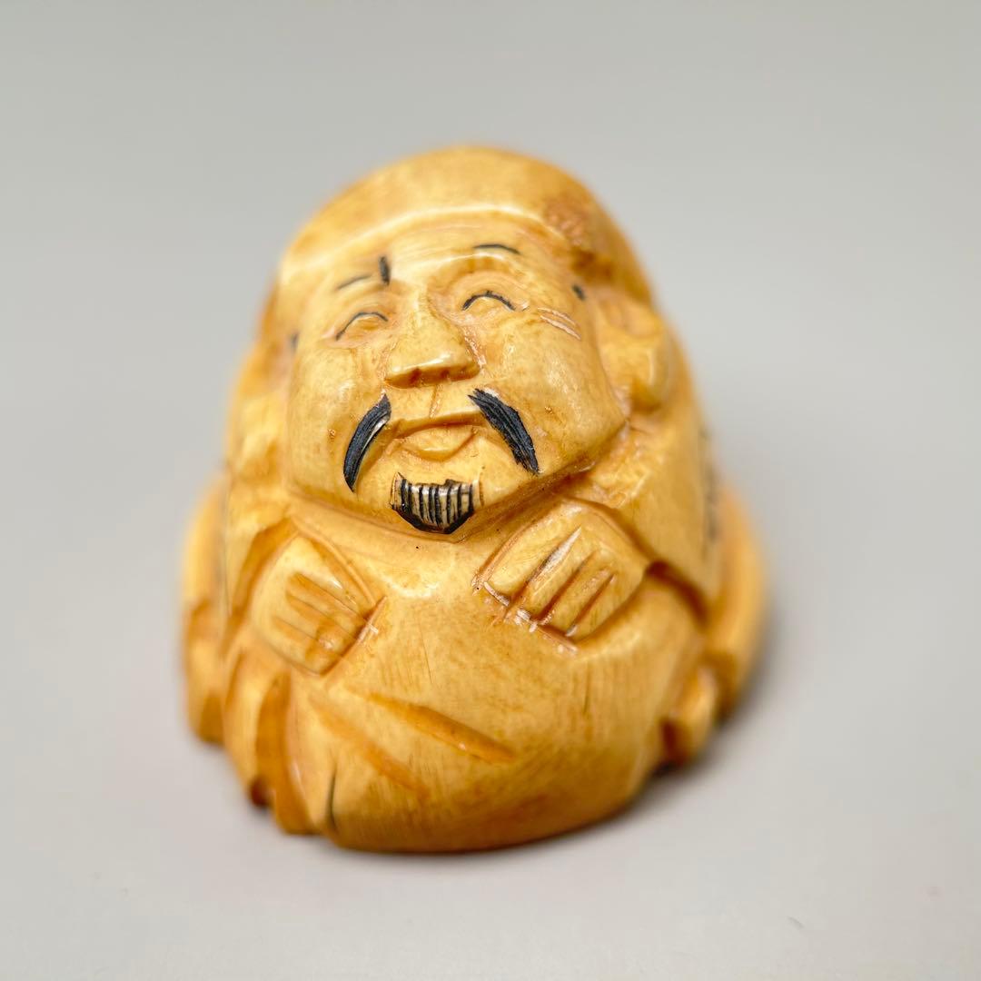 B福の神像 四体セット彫刻根付天然素材アンティーク骨董飾り物古美術置物