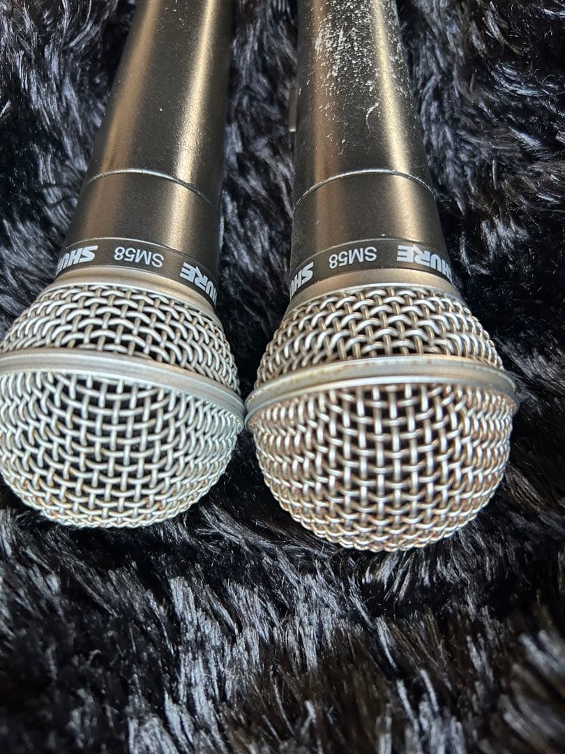 中古SHURE SM58 ダイナミックマイク 2本セット7mケーブル2本込み