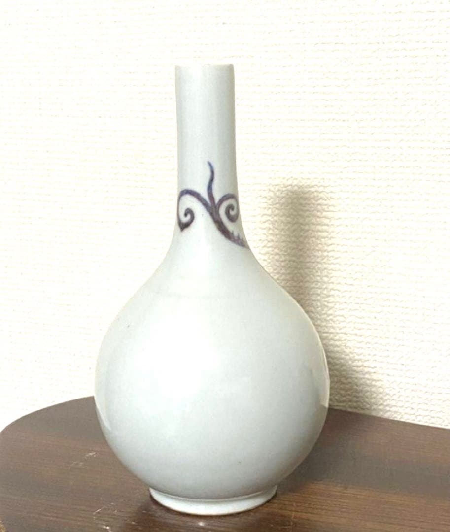 青康熙 青花釉里紅胆瓶 双龍手絵 希少品 清康熙