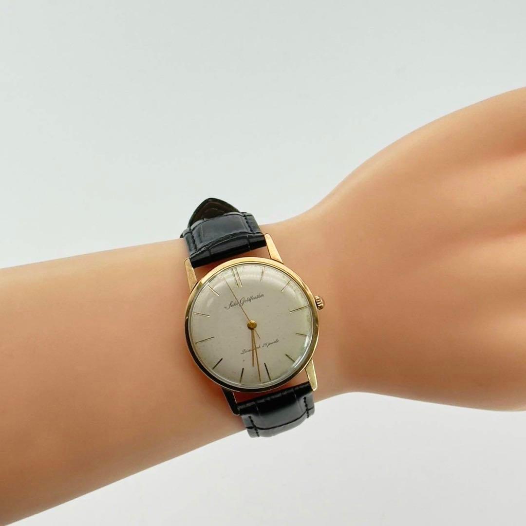 SEIKO ゴールドフェザー 14K 手巻き 25石 メンズ腕時計　新品ベルト