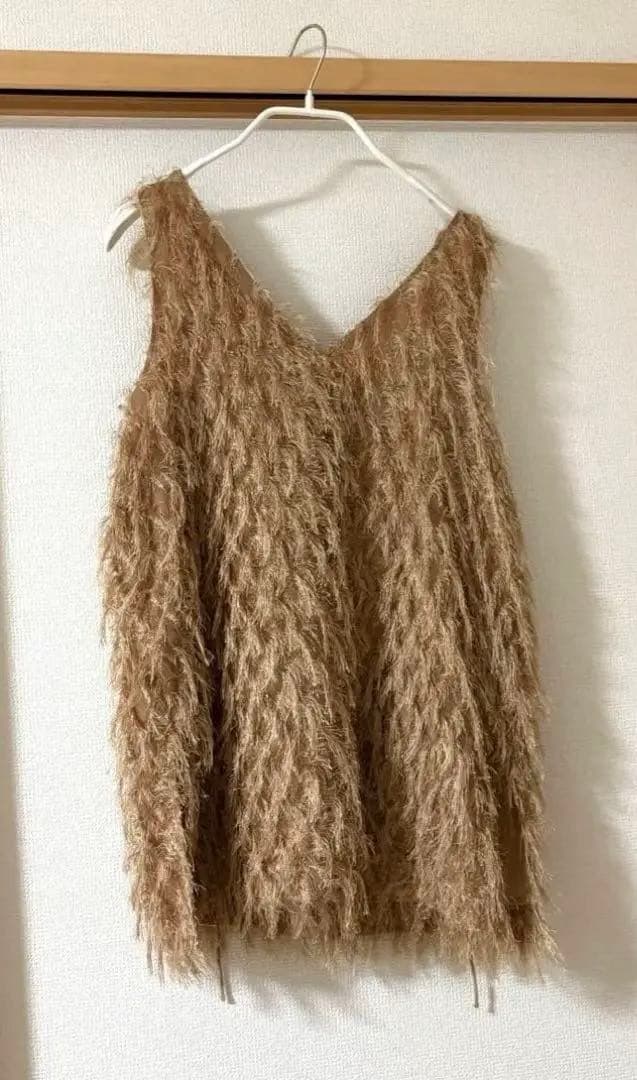 トップス CLANE / W FACE CROSS FRINGE TOPS