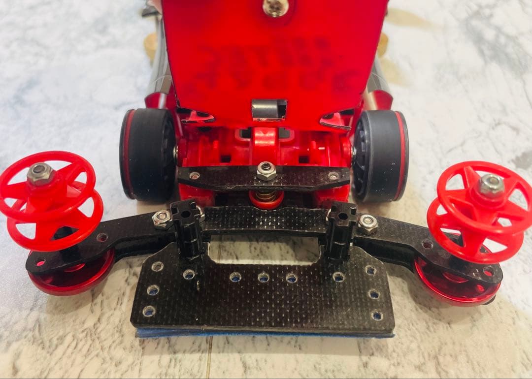 ミニ四駆　MSスギヤマ式フレキ　V字カット鳥居残し　２軸ATスラダン１軸アンカー