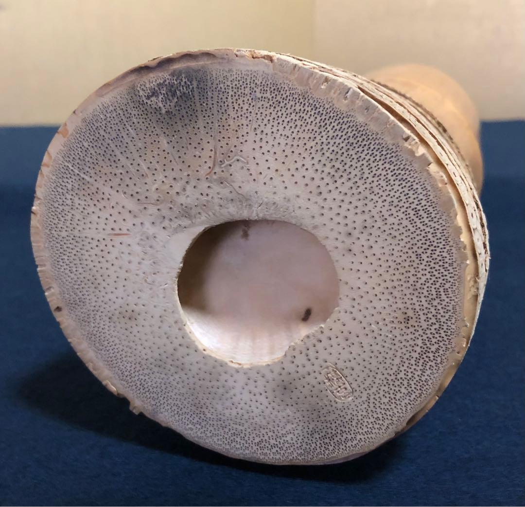 割引❗️《R》茶道具 竹花入 竹器師 西川媒玄作 落とし付 共箱 251022い5