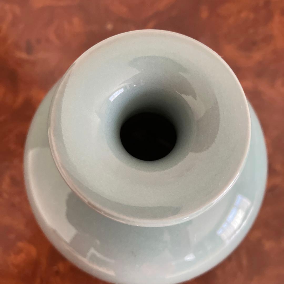 青磁　花入　花瓶　3代目　諏訪蘇山6