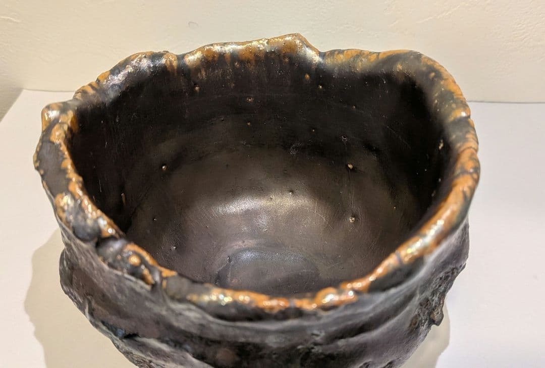 濱崎節生』茶碗 喜多窯 茶道具 共箱 鬼子岳 唐津焼