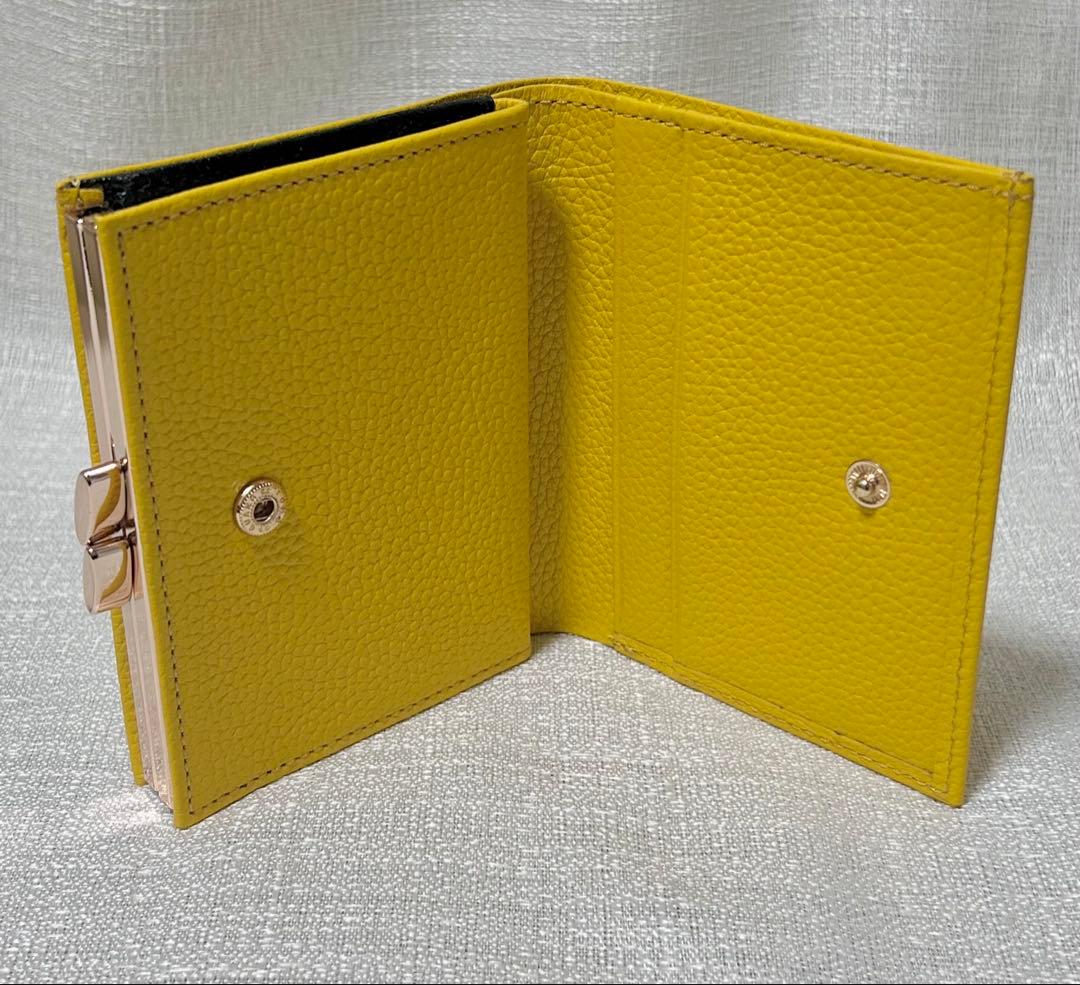 皇居 がま口財布 二つ折財布 イエロー 黄色 新品未使用 箱付き 皇居