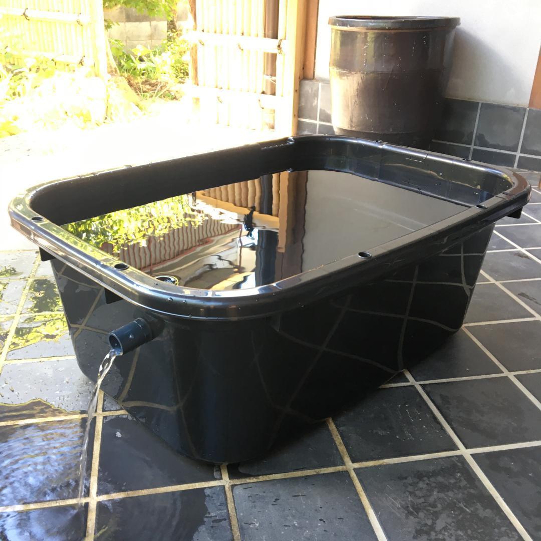 メダカ飼育ケース 120㍑x1個 黒/濃緑指定可 オーバーフロー付 金魚飼育容器