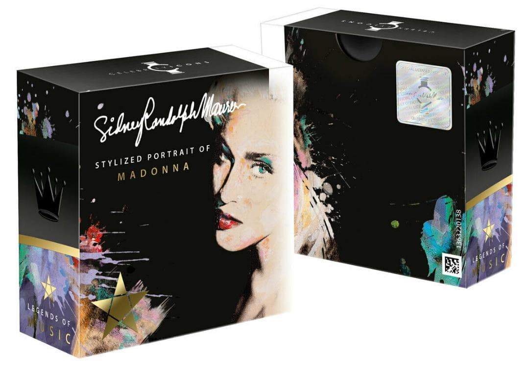 新品】2019 ソロモン諸島 マドンナ カラー銀貨 専用ケース 保証書付