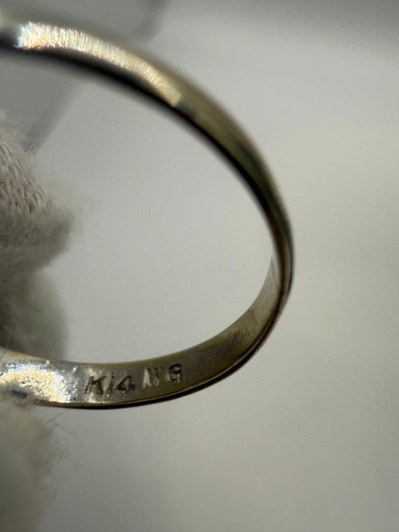 美品　K14WG ジルコニアリング ホワイトゴールド 超音波洗浄器洗浄済み