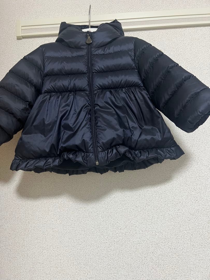 モンクレール フリル付きダウンジャケット 80cm ネイビー