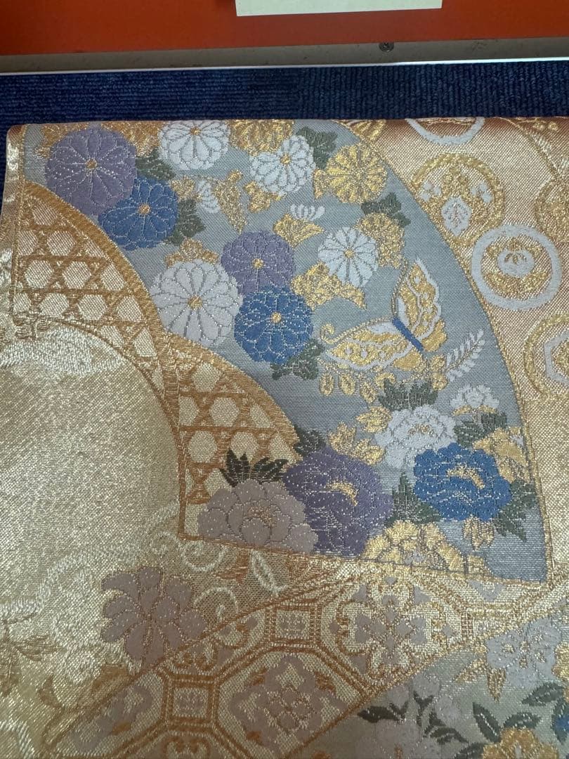 2691袋帯 古代彫金紋 西陣織 金糸 高級上質上品 約440cm 未使用